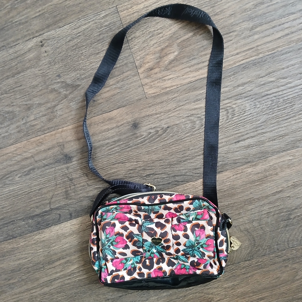 Betsey Johnson Roses and Leopard Print Big Bow Bag. xox Betsey (See Photos)